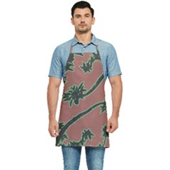 Tropical Style Floral Motif Print Pattern Kitchen Apron