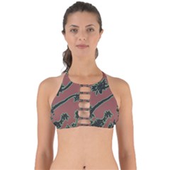 Tropical Style Floral Motif Print Pattern Perfectly Cut Out Bikini Top