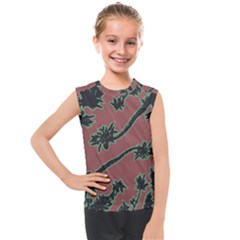 Tropical Style Floral Motif Print Pattern Kids  Mesh Tank Top by dflcprintsclothing