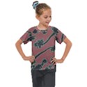 Tropical Style Floral Motif Print Pattern Kids  Mesh Piece Tee View1