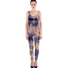 Yellow And Purple Abstract One Piece Catsuit by Dazzleway