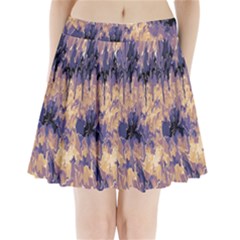 Yellow And Purple Abstract Pleated Mini Skirt by Dazzleway