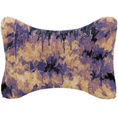 Yellow And Purple Abstract Seat Head Rest Cushion by Dazzleway