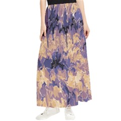 Yellow And Purple Abstract Maxi Chiffon Skirt