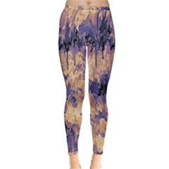 Yellow And Purple Abstract Inside Out Leggings by Dazzleway