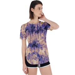 Purple And Yellow Abstract Perpetual Short Sleeve T-shirt