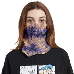 Purple And Yellow Abstract Face Covering Bandana (two Sides)