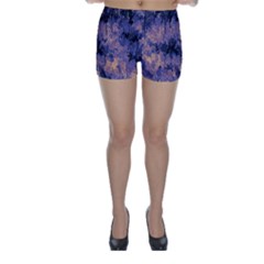 Purple And Yellow Abstract Skinny Shorts by Dazzleway