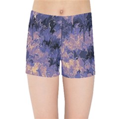 Purple And Yellow Abstract Kids  Sports Shorts by Dazzleway