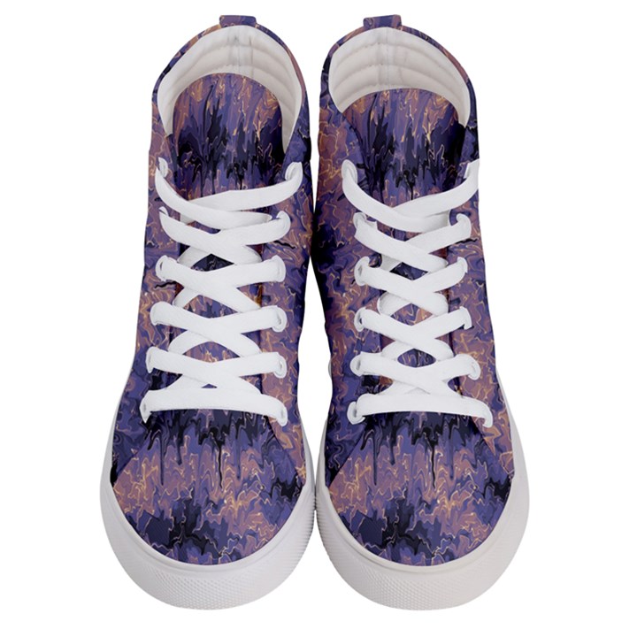 Purple and yellow abstract Women s Hi-Top Skate Sneakers