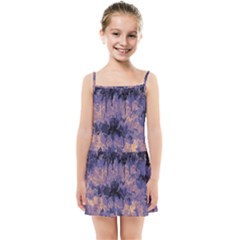 Purple And Yellow Abstract Kids  Summer Sun Dress by Dazzleway