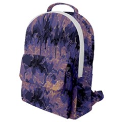 Purple And Yellow Abstract Flap Pocket Backpack (small) by Dazzleway