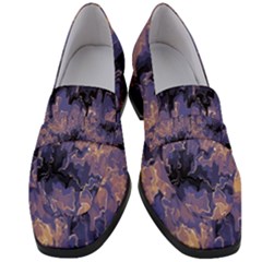 Purple And Yellow Abstract Women s Chunky Heel Loafers by Dazzleway