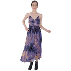 Purple And Yellow Abstract Tie Back Maxi Dress by Dazzleway