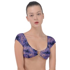 Purple And Yellow Abstract Cap Sleeve Ring Bikini Top by Dazzleway