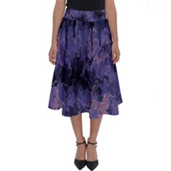 Purple And Yellow Abstract Perfect Length Midi Skirt by Dazzleway