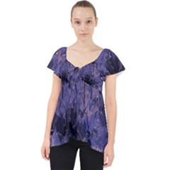 Purple And Yellow Abstract Lace Front Dolly Top by Dazzleway