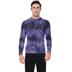 Purple And Yellow Abstract Men s Long Sleeve Rash Guard