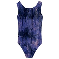 Purple And Yellow Abstract Kids  Cut-out Back One Piece Swimsuit by Dazzleway