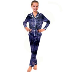 Purple And Yellow Abstract Kid s Satin Long Sleeve Pajamas Set