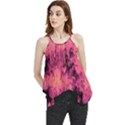 Pink abstract Flowy Camisole Tank Top View1