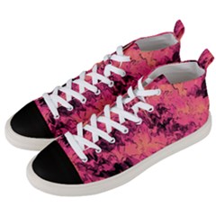 Pink Abstract Men s Mid-top Canvas Sneakers by Dazzleway