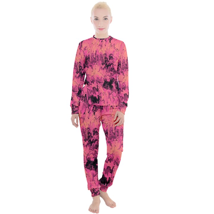 Pink abstract Women s Lounge Set