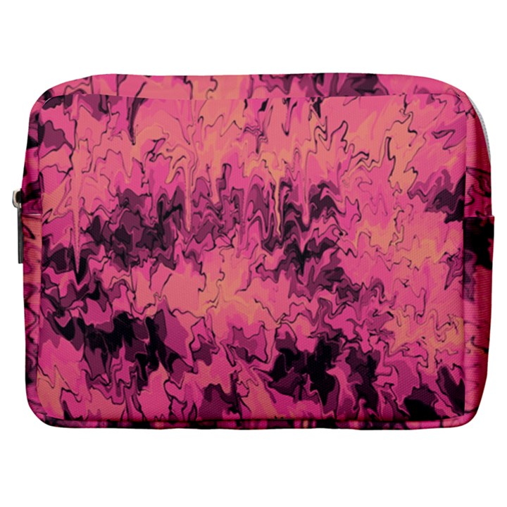 Pink abstract Make Up Pouch (Large)