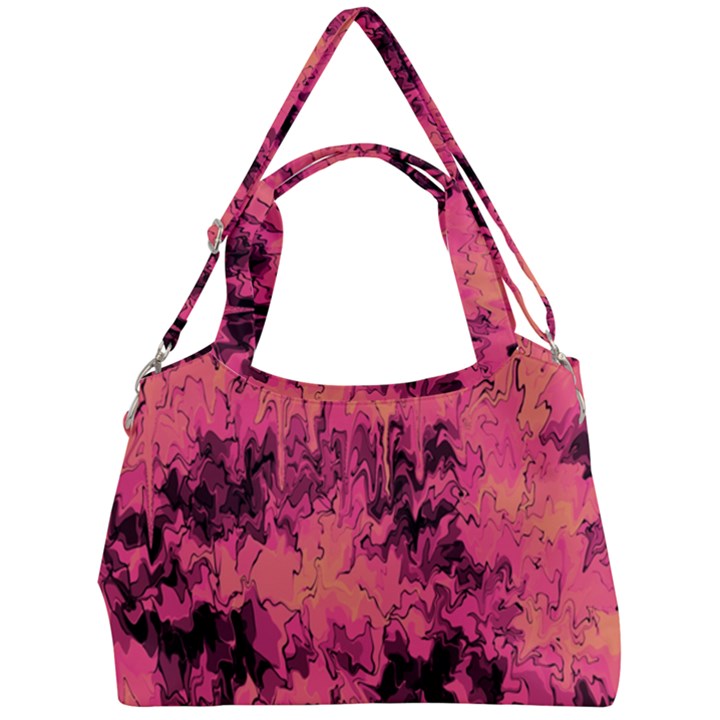 Pink abstract Double Compartment Shoulder Bag