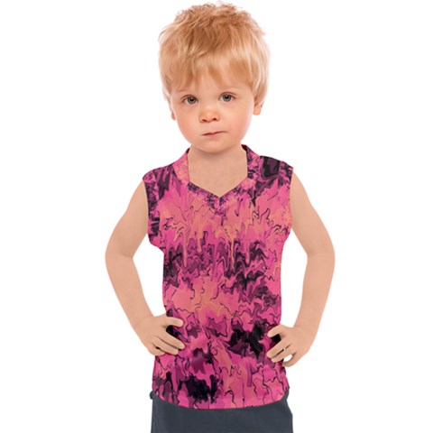 Pink Abstract Kids  Sport Tank Top by Dazzleway