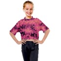 Pink abstract Kids Mock Neck Tee View1