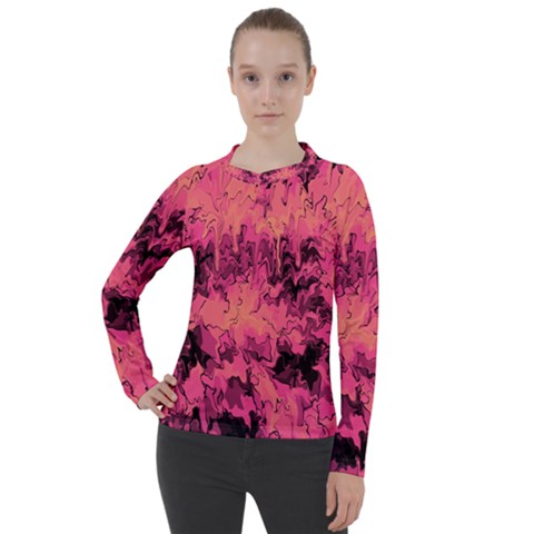 Pink Abstract Women s Pique Long Sleeve Tee by Dazzleway