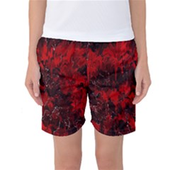 Red Abstract Women s Basketball Shorts by Dazzleway