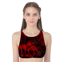 Red Abstract Tank Bikini Top by Dazzleway