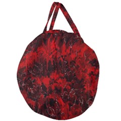 Red Abstract Giant Round Zipper Tote by Dazzleway