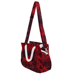 Red Abstract Rope Handles Shoulder Strap Bag by Dazzleway