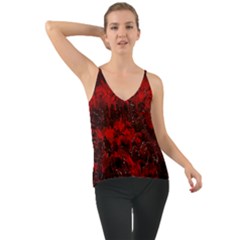 Red Abstract Chiffon Cami by Dazzleway