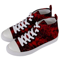 Red Abstract Women s Mid-top Canvas Sneakers by Dazzleway