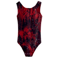 Red Abstract Kids  Cut-out Back One Piece Swimsuit by Dazzleway