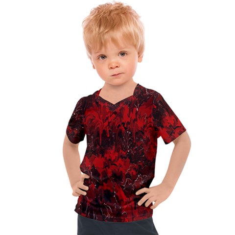 Red Abstract Kids  Sports Tee by Dazzleway