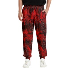 Red Abstract Men s Elastic Waist Pants