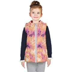 Yellow And Pink Abstract Kids  Hooded Puffer Vest by Dazzleway