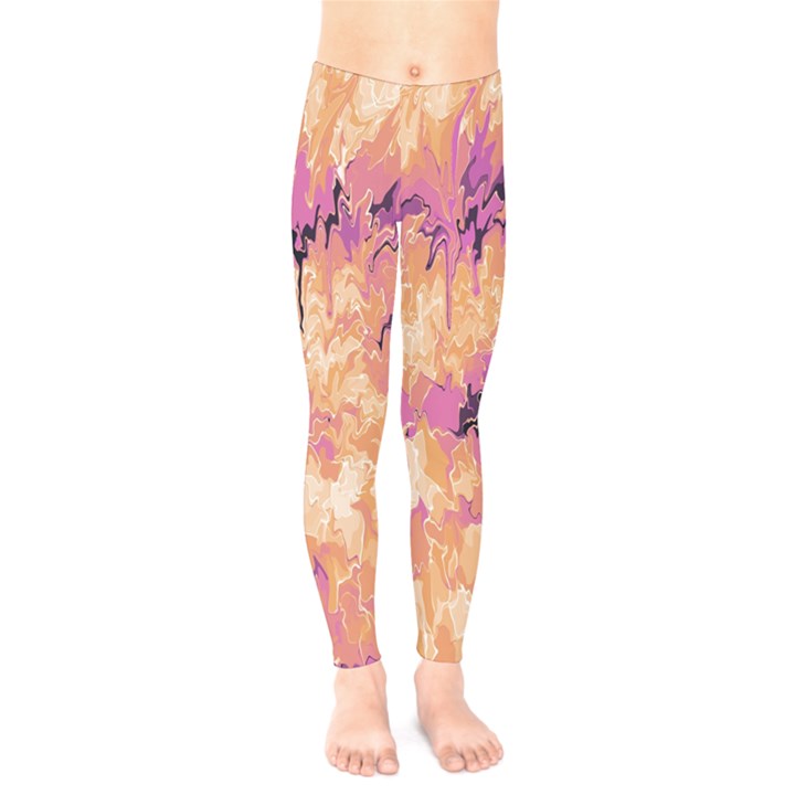 Yellow and pink abstract Kids  Leggings