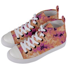 Yellow And Pink Abstract Women s Mid-top Canvas Sneakers by Dazzleway