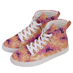 Yellow And Pink Abstract Women s Hi-top Skate Sneakers