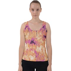 Yellow And Pink Abstract Velvet Tank Top by Dazzleway