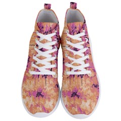 Yellow And Pink Abstract Men s Lightweight High Top Sneakers by Dazzleway