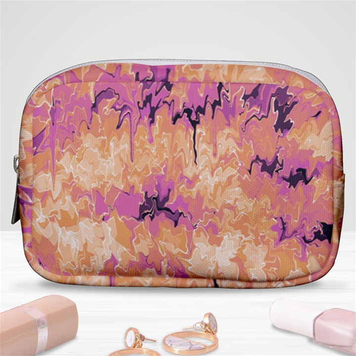 Yellow and pink abstract Make Up Pouch (Small)