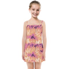 Yellow And Pink Abstract Kids  Summer Sun Dress by Dazzleway