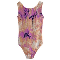 Yellow And Pink Abstract Kids  Cut-out Back One Piece Swimsuit by Dazzleway